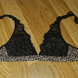 Victoria secret pink lace animal print bralette